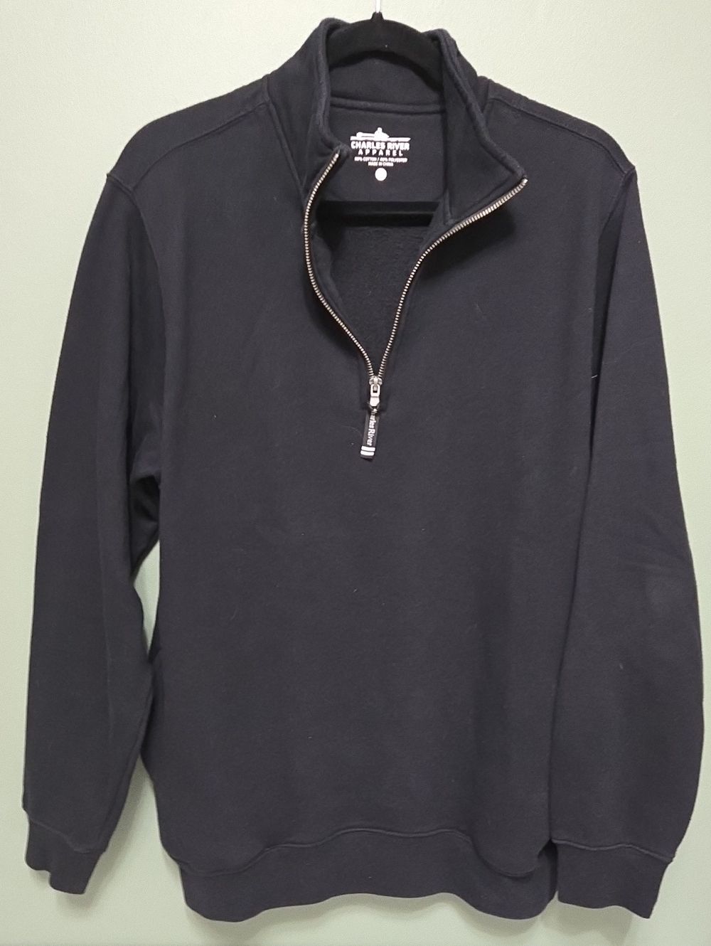 Charles River Apparel Black Half-Zip Sweater Sz S